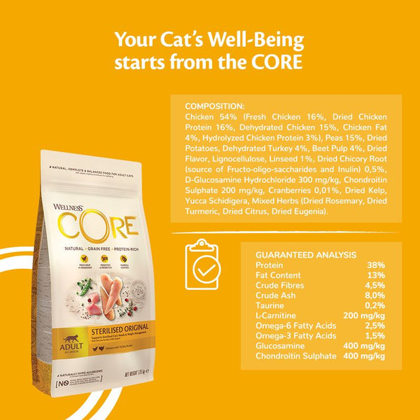 Wellness Core Adult Sterilised Original Dry Cat Food || Wellness Core || view 4