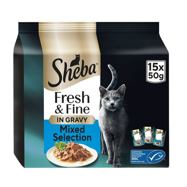 Sheba Fresh & Fine in Gravy Mini Pouches 15 x 50g || Sheba || view 15
