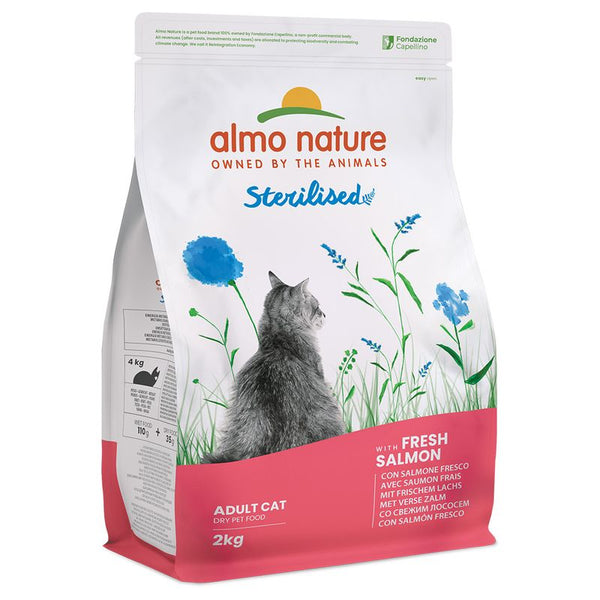 Almo Nature Holistic Sterilised Salmon & Rice Kibble for Cats || Almo Nature Holistic || view 2