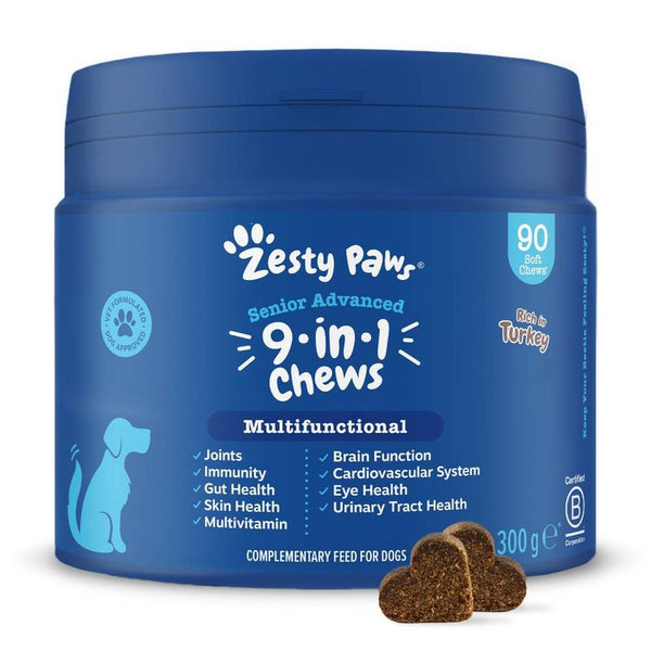 Zesty Paws Senior Advanced 9-in-1 Chews Multifunctional - Turkey || Zesty Paws || view 1
