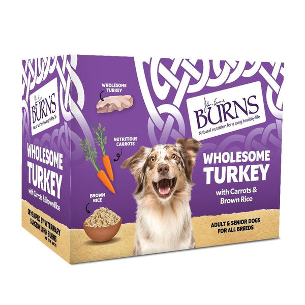 Burns Wholesome Turkey with Carrots & Brown Rice 12 x 150g || Burns || view 1
