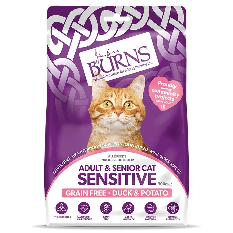 Burns Adult & Senior Cat Sensitive Grain-Free Duck & Potato || Burns || view 2
