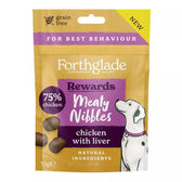 Forthglade Rewards Meaty Nibbles, chicken with liver, 75% chicken, grain free, natural ingredients, for best behaviour, 70g pack.