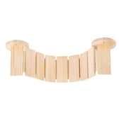 Wooden bridge made of light natural wood with curved planks, suitable for wall mounting.