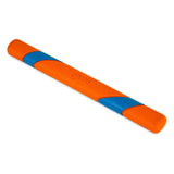 Chuckit! throw toy in orange with blue accents, elongated shape.
