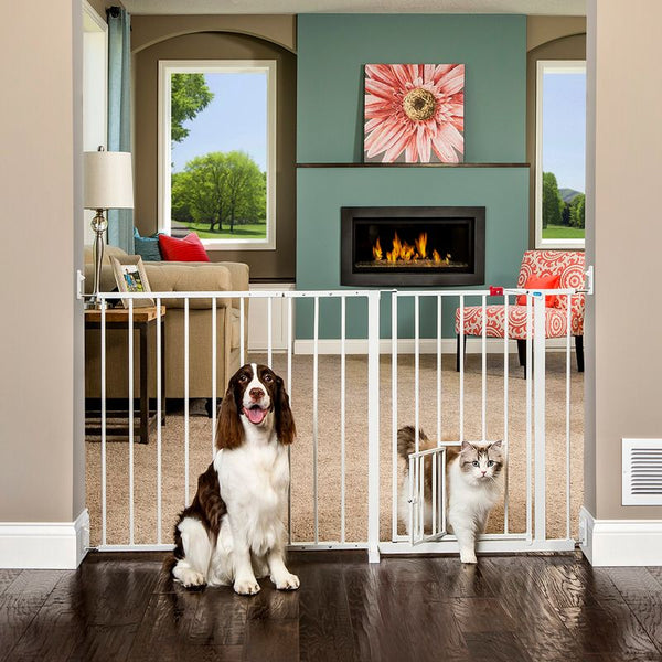 Carlson Extra Wide Pet Gate with Cat Flap || Carlson Pet Products || view 1