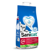 Sanicat cat litter, 7 Days Freshness, with aloe vera, 4L. Features: Oxygen Odour Control, dust-free, extra absorbent, maintenance-free. Long-lasting freshness.