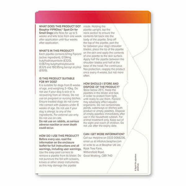 beaphar FIPROtec® Flea & Tick Spot-On for Dogs - S (2-10kg) || beaphar || view 3