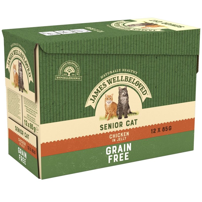 James Wellbeloved Senior Cat Hypoallergenic Pouches - Chicken in Jelly || James Wellbeloved || view 1