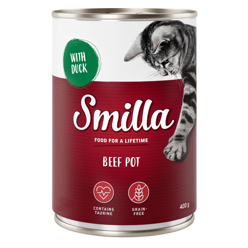Smilla Beef Pot with duck, contains taurine, grain-free, 400g.