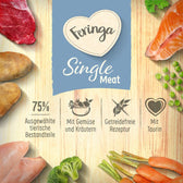 Feringa Single Meat: 75% selected animal ingredients, with vegetables and herbs, grain-free recipe, with taurine.
