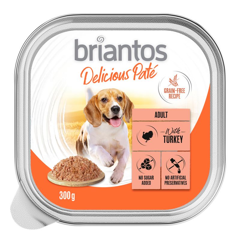 Briantos Delicious Paté, Adult, with turkey, grain-free recipe, no added sugar, no artificial preservatives, 300g.