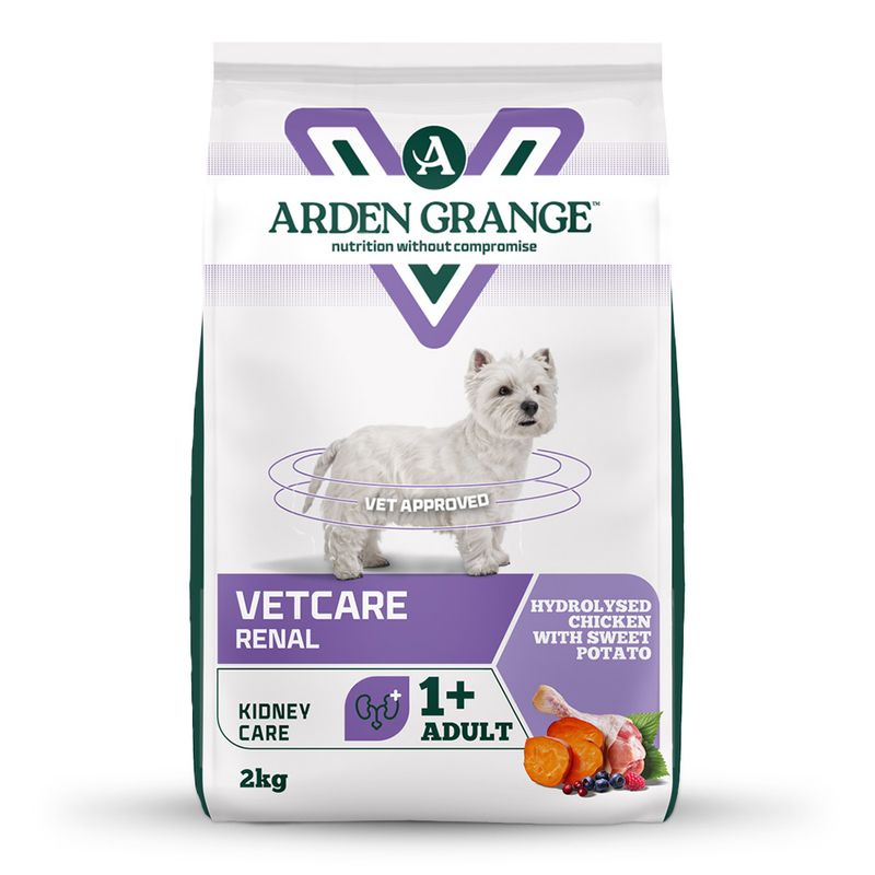 Arden Grange Vetcare Renal, hydrolysed chicken with sweet potato, Kidney Care, 1+ adult, 2 kg, vet approved.
