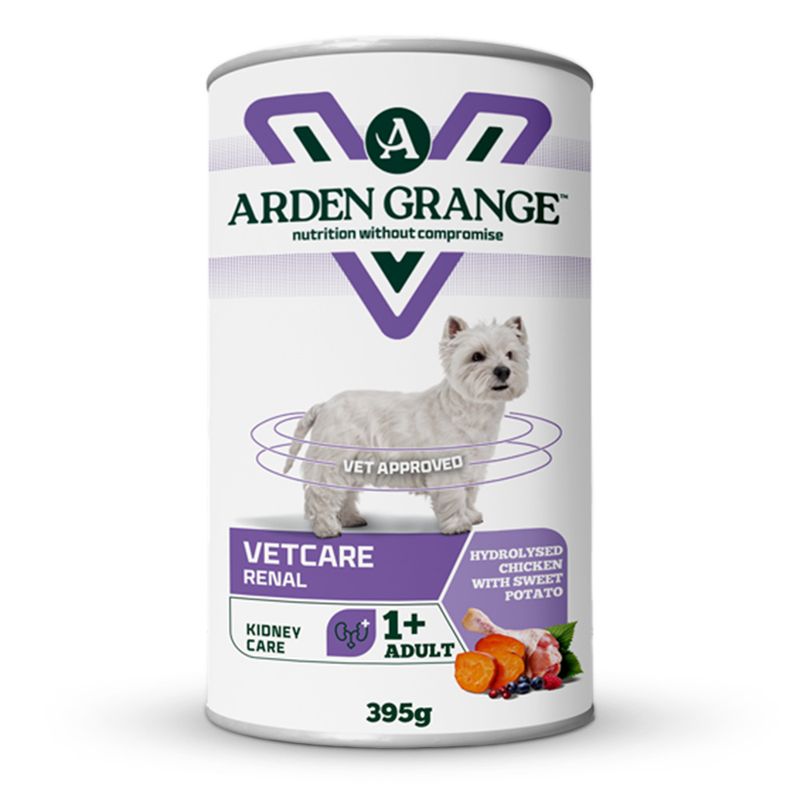 Arden Grange Vetcare Renal, hydrolysed chicken with sweet potato, Kidney Care, 1+ adult, 395g can, vet approved.
