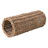 Braided tunnel made of natural willow, cylindrical shape, suitable for small animals. Visible without additional decoration or text.