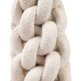 Braided rope made of white cotton material, suitable for toys or accessories.