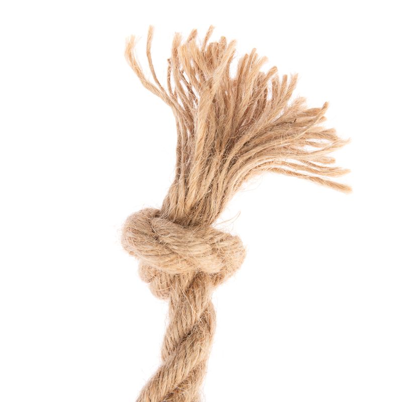 Natural jute rope with knot, suitable for crafts or toy making.