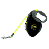 Flexi Giant Professional dog lead, 10m length, black with yellow tape and ergonomic handle. Made in Germany.