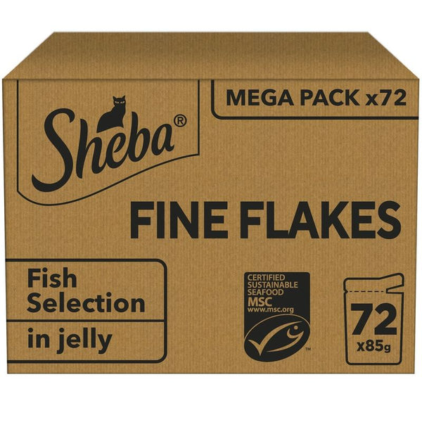 Sheba Pouches Fine Flakes in Jelly 72 x 85g || Sheba || view 2