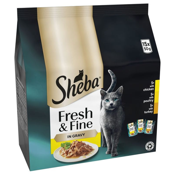 Sheba Fresh & Fine in Gravy Mini Pouches 15 x 50g || Sheba || view 1
