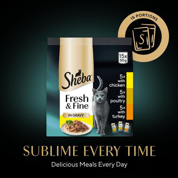 Sheba Fresh & Fine in Gravy Mini Pouches 15 x 50g || Sheba || view 6