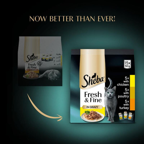 Sheba Fresh & Fine in Gravy Mini Pouches 15 x 50g || Sheba || view 13