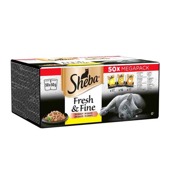 Sheba Fresh & Fine in Gravy Mini Pouches 50 x 50g || Sheba || view 1