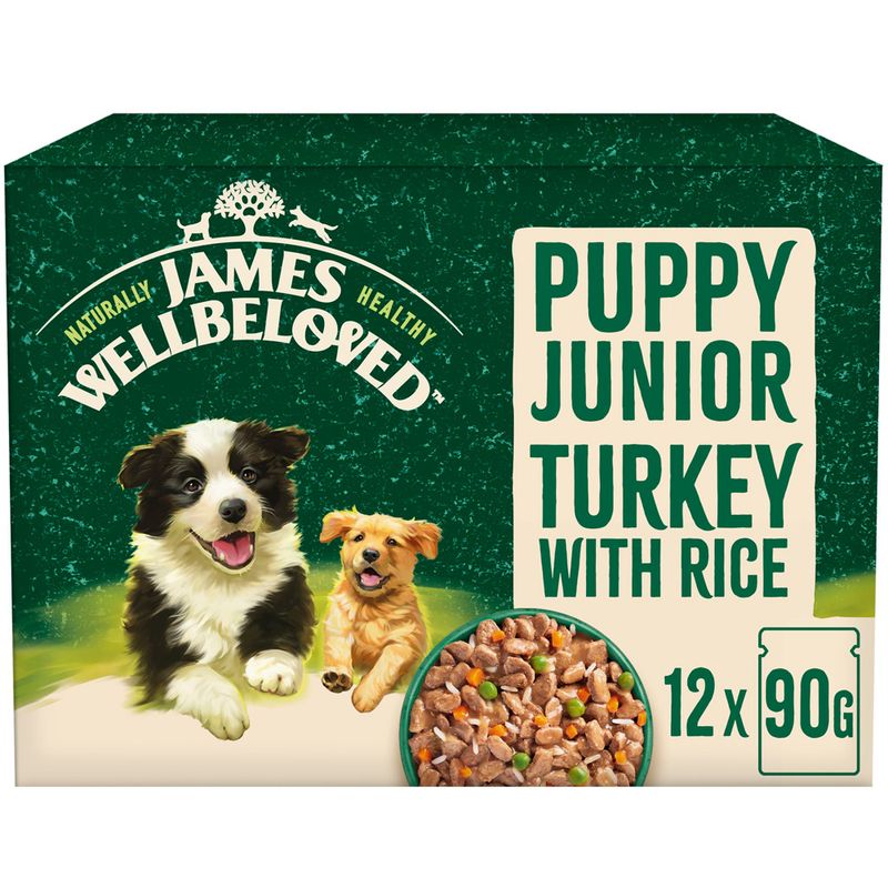 James Wellbeloved Puppy & Junior Hypoallergenic Pouches - Turkey with Rice || James Wellbeloved || view 2