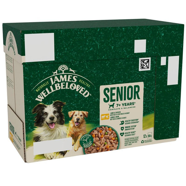 James Wellbeloved Senior Hypoallergenic Pouches – Lamb & Chicken with Rice || James Wellbeloved || view 1