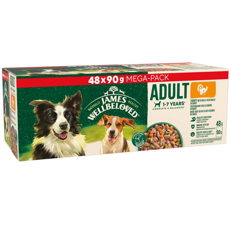 James Wellbeloved Adult Hypoallergenic Pouches - Turkey in Gravy || James Wellbeloved || view 1