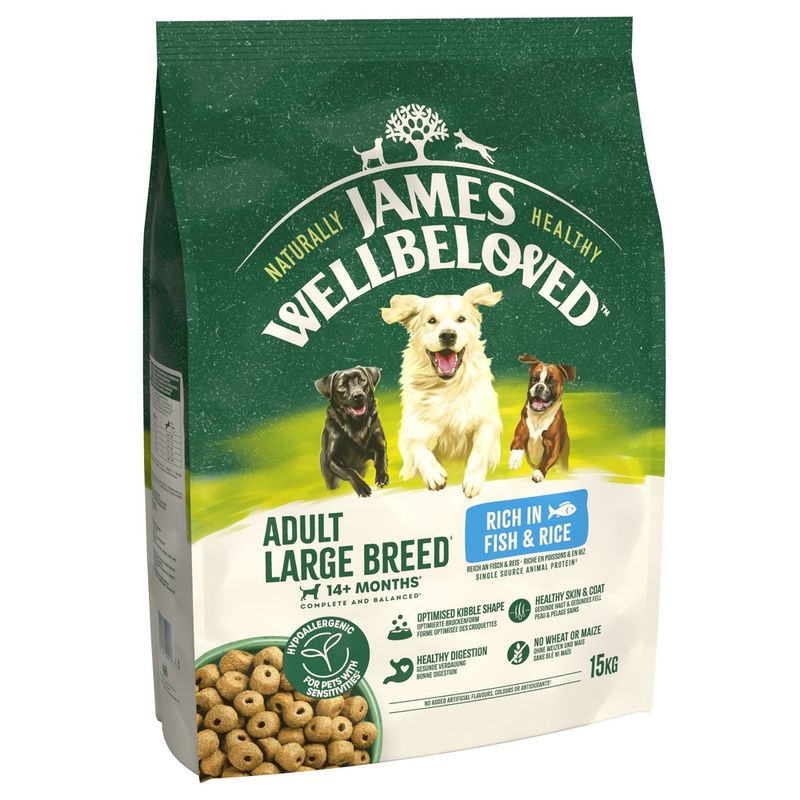 James Wellbeloved Adult Hypoallergenic Large Breed - Fish & Rice || James Wellbeloved || view 1