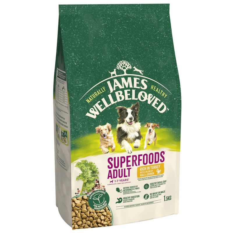James Wellbeloved Adult Hypoallergenic Superfoods Turkey with Kale & Quinoa || James Wellbeloved || view 1