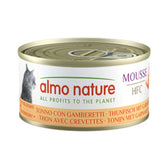 Almo Nature Mousse HFC tuna with shrimp.