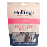 Hollings Dog Treats Choice Cuts Pure Beef Jerky, 100g, Gifts from Nature. Packaging made from recycled material.
