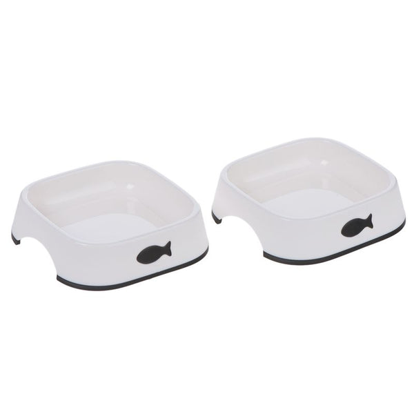 Little Fish Plastic Cat Bowls - Set of 2 || undefined || view 1