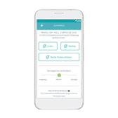 App screen with options: reset scale to zero, select left, right or both feeding bowls. Closing delay adjustable from slower to faster.