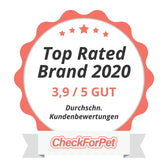 Top Rated Brand 2020, 3.9/5 GOOD, average customer ratings. CheckForPet.