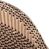 Close-up of corrugated cardboard, material structure made from recycled cardboard visible.