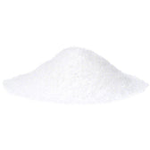 Pile of white, fine crystals. Product image of de-icing salt or similar material.