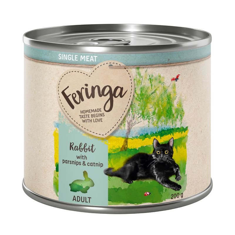 Feringa Single Meat Adult, rabbit with parsnips and catnip, 200g.