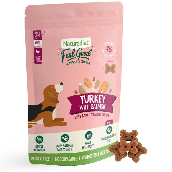 Naturediet Feel Good Soft Baked Training Treats - Turkey with Salmon || Naturediet || view 3