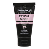 Paws & Nose paw and nose balm, soothing, 100% vegan, moisturising. Product tube with text: animology pet care excellence.