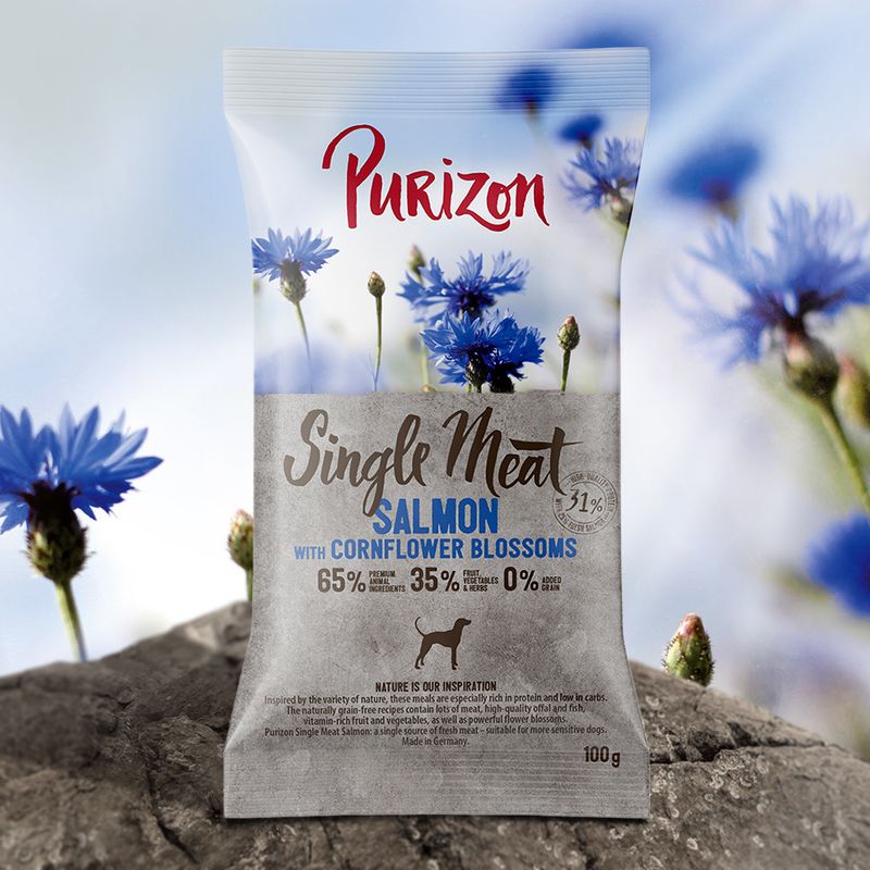 Purizon Single Meat Adult Dog - Grain-Free Salmon with Cornflower Blossoms || Purizon || view 7