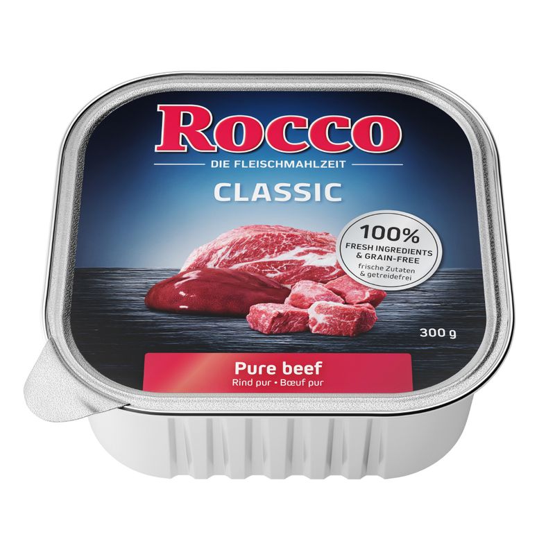 Rocco Classic Pure Beef, 300 g. 100% fresh ingredients, grain-free. Pure beef.