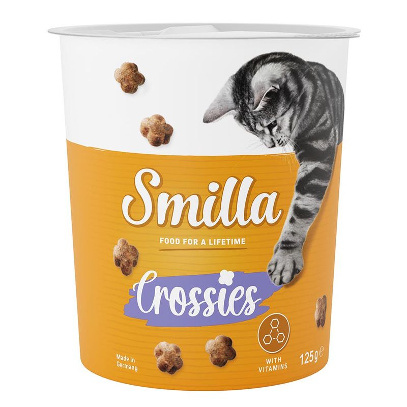 Smilla Crossies, cat snacks with vitamins, 125g. Made in Germany. Food for a lifetime.