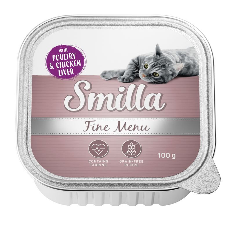 Smilla Fine Menu with poultry and chicken liver, contains taurine, grain-free recipe, 100 g.