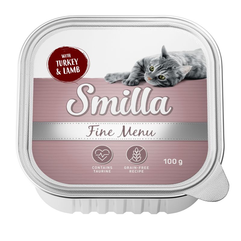 Smilla Fine Menu with turkey and lamb, contains taurine, grain-free recipe, 100 g.