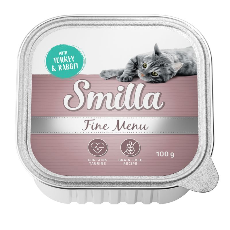Smilla Fine Menu with turkey and rabbit, contains taurine, grain-free recipe, 100 g.