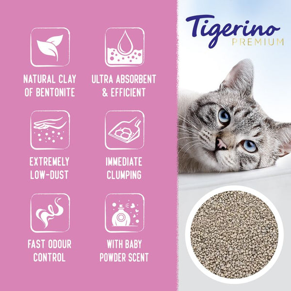 Tigerino Premium Cat Litter - Baby Powder Scent || Rosie's Farm || view 3