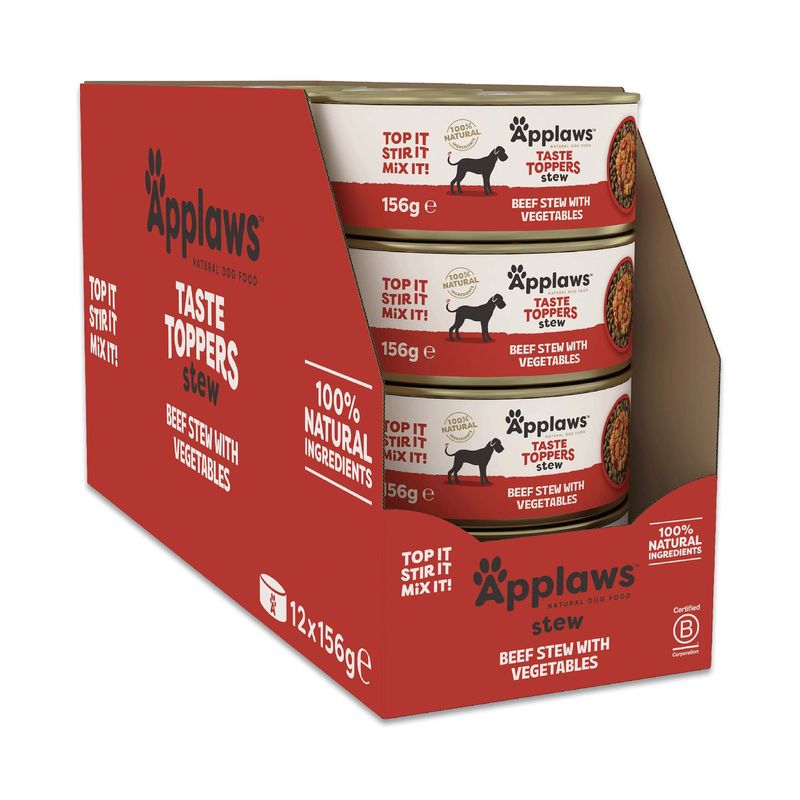 Applaws Taste Toppers Stew, Beef Stew with Vegetables, 100% natural ingredients, 12 x 156g, Top it Stir it Mix it!